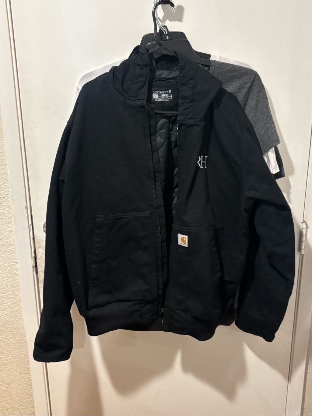 Carhartt Black Hooded Insulated Work Jacket